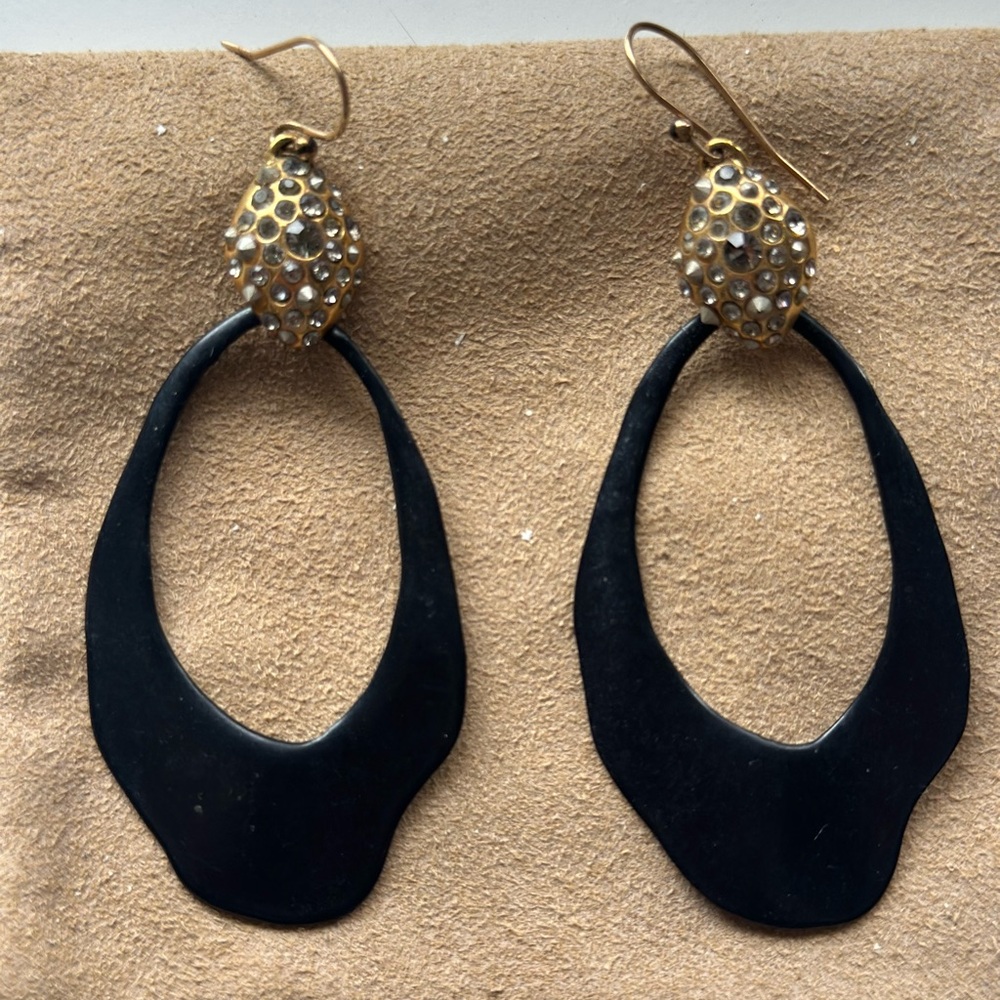 Alexis Bittar black and crystal oval earrings